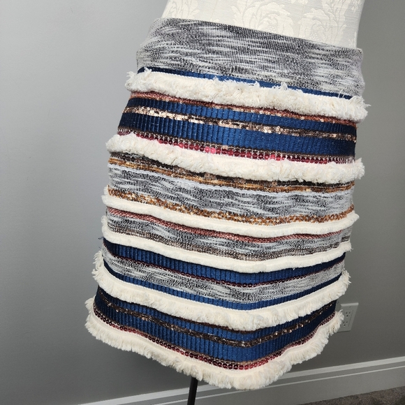 ANTHROPOLOGIE - MOULINETTE SOEURS Erine Beaded Mini Skirt Size 6 Fits Med- Large - Picture 3 of 11
